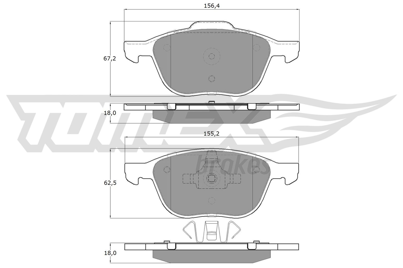 Sada brzdových platničiek kotúčovej brzdy TOMEX Brakes